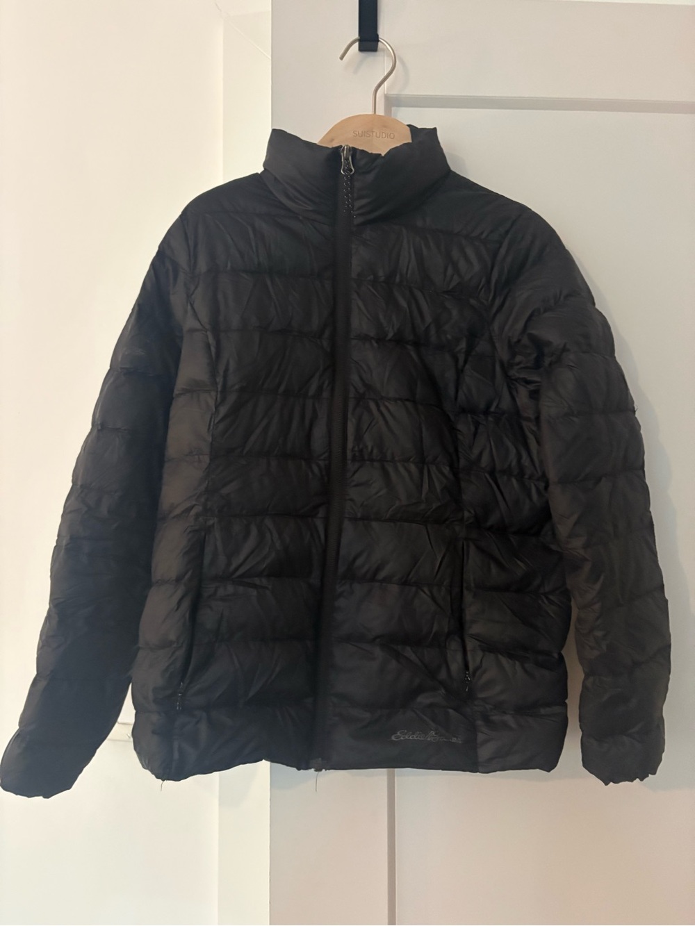 Black Quilted Puffer Jacket - Full Zip